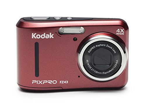 Kodak PIXPRO Friendly Zoom FZ43-RD 16MP Digital Camera with 4X Optical Zoom and 2.7" LCD Screen (Red)